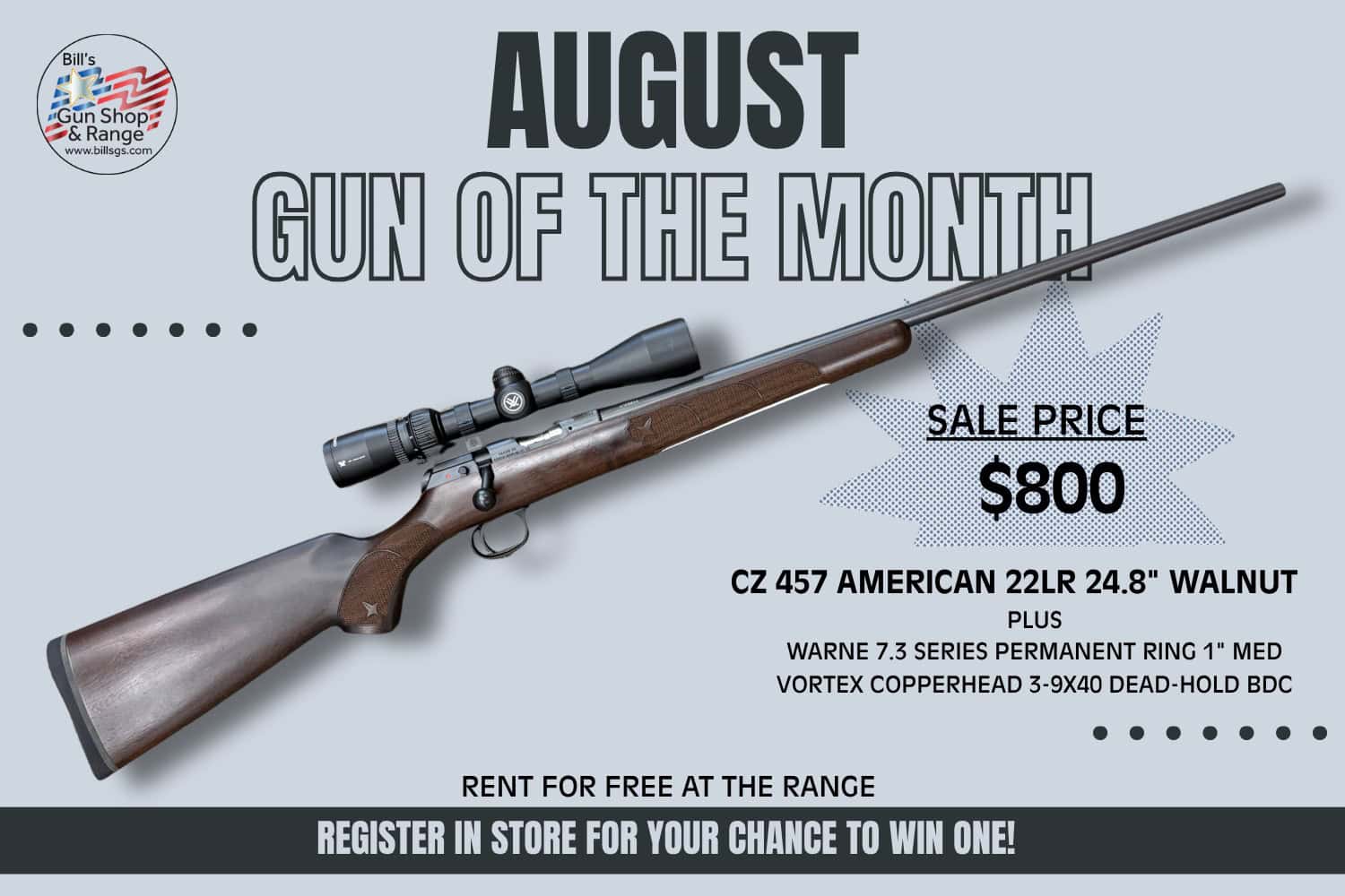 Aug GOTM CZ 457 American 22LR 24.8” Walnut